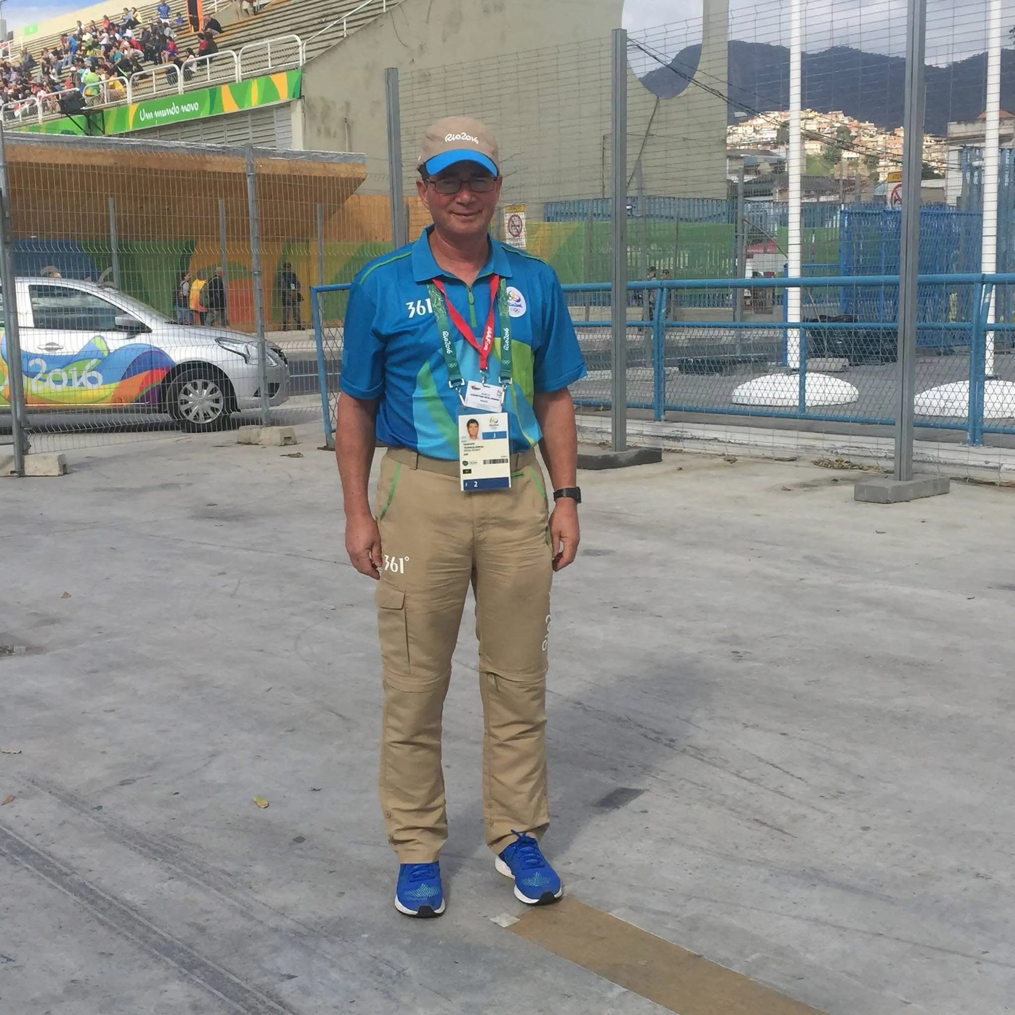 An official in a Rio 2016 uniform and credential.
